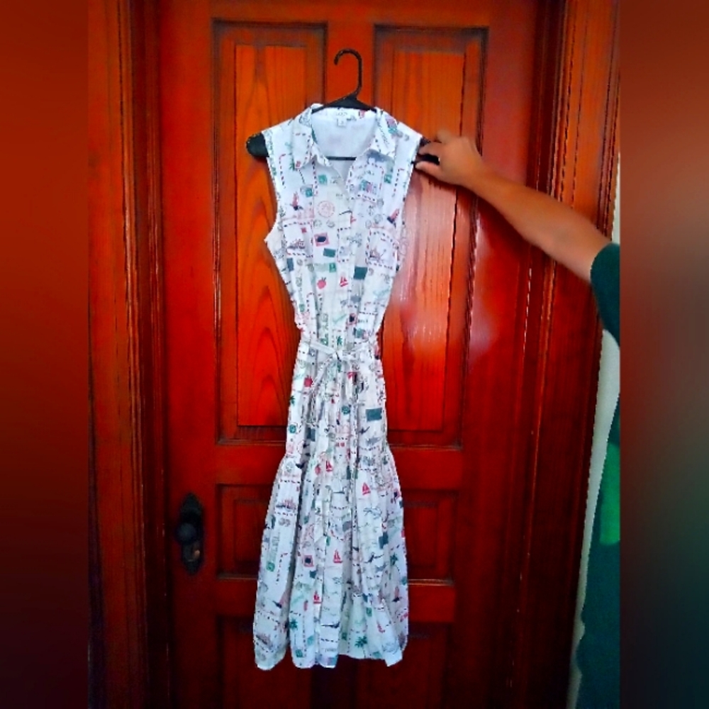 Women's J Crew Dress, Stamp Theme, size 6